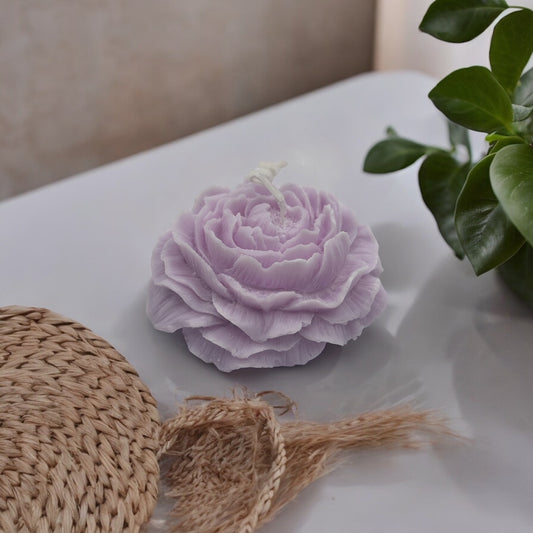 Lavender Scented Poeny Flower Organic Soy Wax Candle